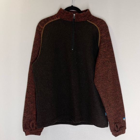 Kuhl Sweaters Kuhl Alfpaca Fleece 4 Zip Sweater Rust Red Brown